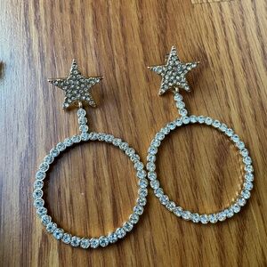 Ettika Statement Star Earrings Gold Crystal